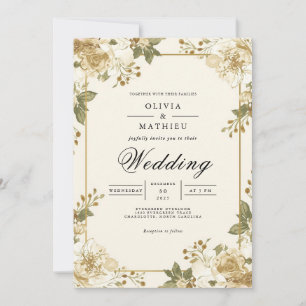 Hochzeit von Blumenzellenakzenten Einladung