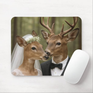 Hochzeit von Bock und Reh im Wald Mousepad