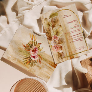 Hochzeit von Bohemisch getrockneter Blume aus anti Einladung