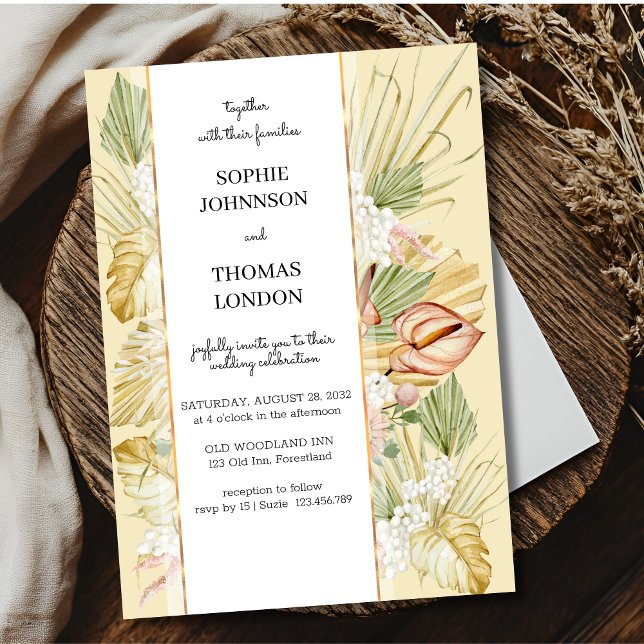 Hochzeit von Boho getrockneten Blume Einladung (Von Creator hochgeladen)