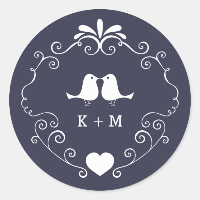 Hochzeit von Boho-Wirbel (veränderbare Hintergrund Runder Aufkleber (Vorderseite)