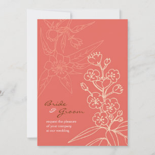 Hochzeit von Botanica (Korallen) Einladung