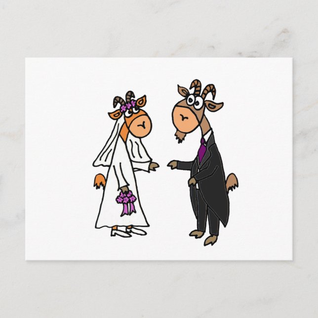 Hochzeit von Braut und Gräuelziege Postkarte (Vorderseite)