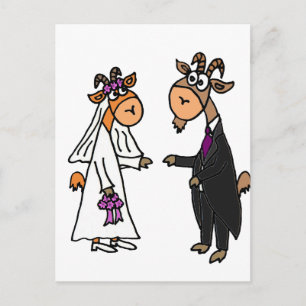 Hochzeit von Braut und Groom Goat Postkarte