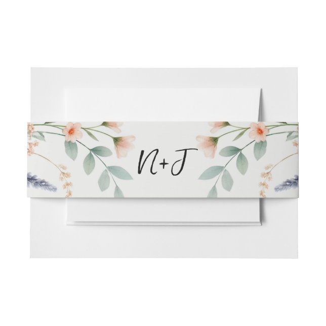 Hochzeit von Brautpavillon Wildblume Einladungsbanderole (Vorderseite Beispiel)