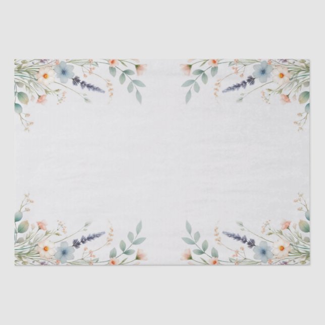 Hochzeit von Brautpavillon Wildblume Seidenpapier (Vorderseite)