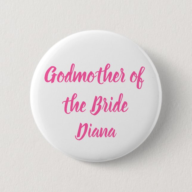 Hochzeit von Bride-Pink-Individuelle Name Button (Vorderseite)