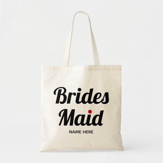 Hochzeit von Bridesmaid, schwarz, mutig Tragetasche (Vorne)