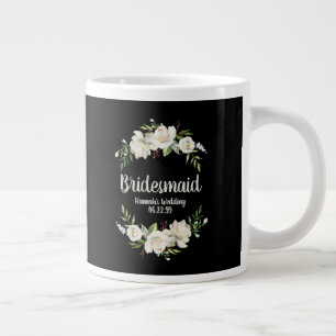 Hochzeit von Bridesmaid Schwarz und Weiß mit Blume Jumbo-Tasse