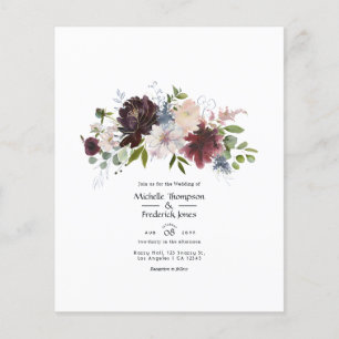 Hochzeit von Burgund, Marine und Blush Flyer