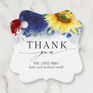 Hochzeit von Burgund Navy Blue und Sonnenblumen Vi Geschenkanhänger