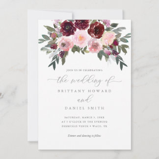 Hochzeit von Burgund und Rosengarten Einladung