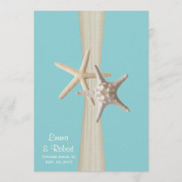 Hochzeit von Burlap und Starfish Aqua Beach Einladung