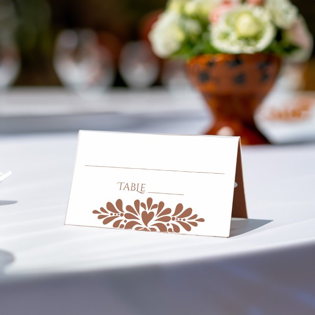 Hochzeit von Cotta boho Platzkarte (Mexican fiesta vintage talavera terracotta boho wedding place card)