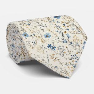 Hochzeit von Creme & Cornflower-Wildblume Krawatte
