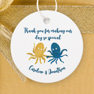 Hochzeit von Custom Funny Navy und Gold Ocean Octo Geschenkanhänger
