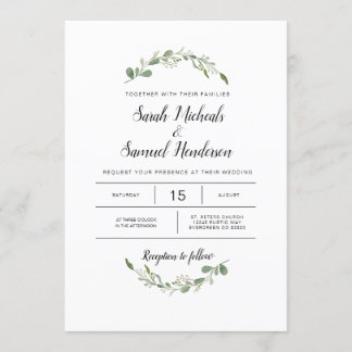 Hochzeit von Deep Green Garden Einladung