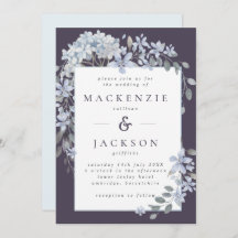 Hochzeit von dunkelblauen Blütenrahmen