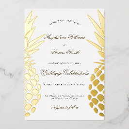 Hochzeit von echten Ananas Folieneinladung