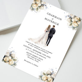 Hochzeit von eleganten Braut- und Gräuelklappen Einladung