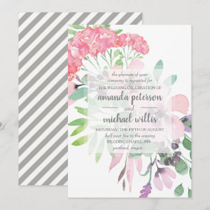 Hochzeit von eleganten Frühlingsblumen Einladung