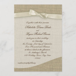 Hochzeit von Elfenbein und Burlap Einladung