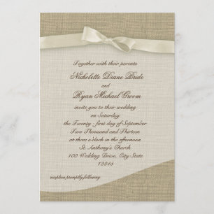 Hochzeit von Elfenbein und Burlap Einladung