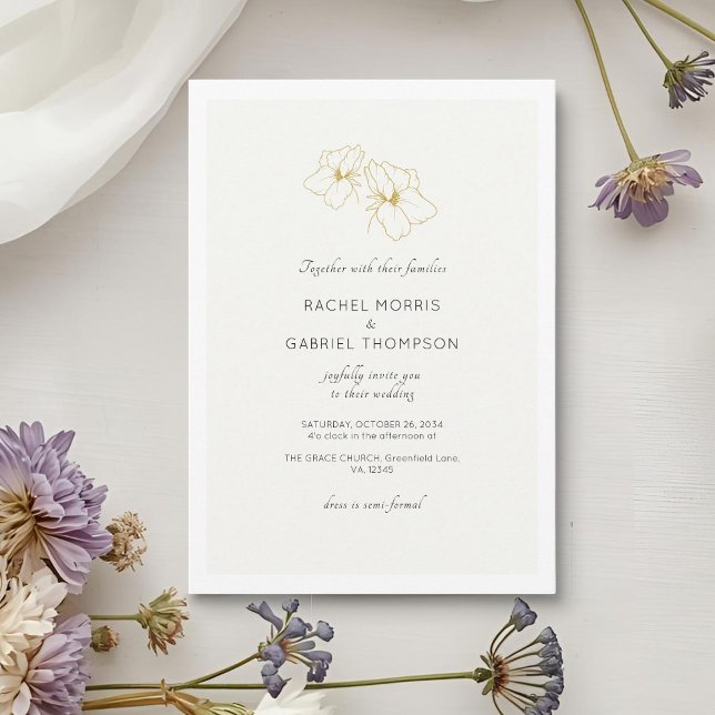 Hochzeit von Elfenbein und White Gold-Blumenschrif Save The Date (Von Creator hochgeladen)