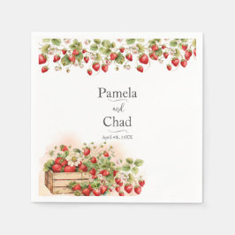 Hochzeit von Erdbeeren Serviette