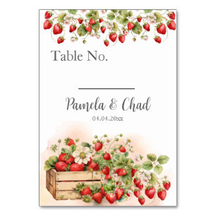 Hochzeit von Erdbeeren Tischnummer