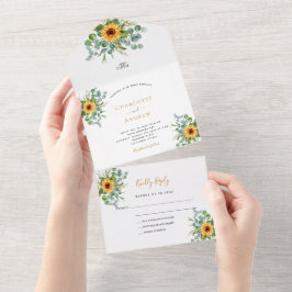 Hochzeit von Eukalyptusblumen All In One Einladung
