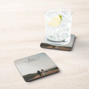 Hochzeit von Foto Memory Liebe Getränkeuntersetzer