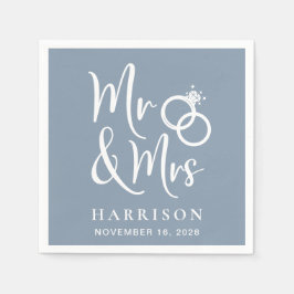 Hochzeit von Frau Dusty Blue Serviette