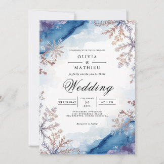 Hochzeit von Frosty Branch Watercolor Einladung