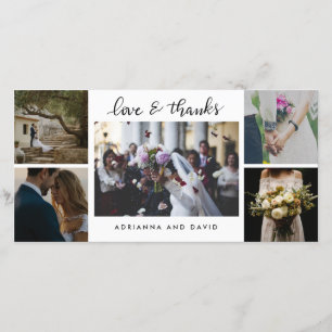 Hochzeit von fünf Fotos für immer Dankbares Drehbu Dankeskarte