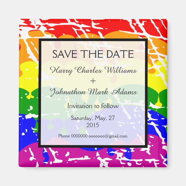 Hochzeit von Gay Rainbow Freedom Flag Sichern das  Magnet (Vorne)