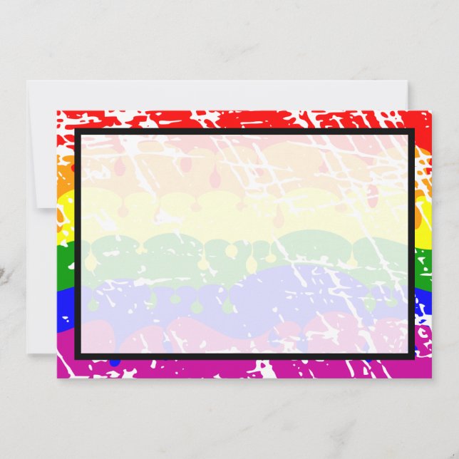 Hochzeit von Gay Rainbow Freedom Flag Sichern das  Save The Date (Vorderseite)