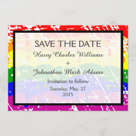 Hochzeit von Gay Rainbow Freedom Flag Sichern das  Save The Date