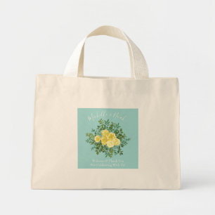 Hochzeit von Gelb und Aqua Vintager Frühling Mini Stoffbeutel