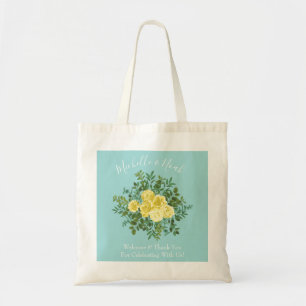 Hochzeit von Gelb und Aqua Vintager Frühling Tragetasche