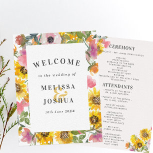 Hochzeit von Gelb und Rosa Programm