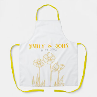 Hochzeit von Gelb und Weiß Schürze