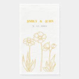 Hochzeit von Gelb und Weiß Serviette