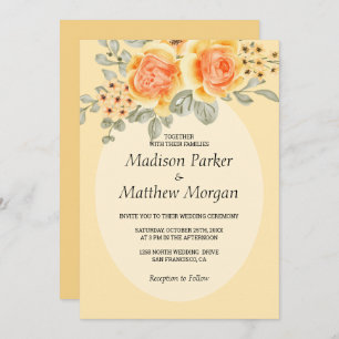 Hochzeit von Gelben Rosen Einladung