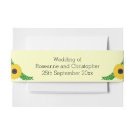 Hochzeit von gelbfarbenen Sonnenblumen Einladungsbanderole