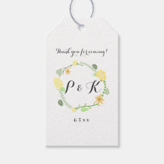 Hochzeit von Gelbflorenkranz Geschenkanhänger