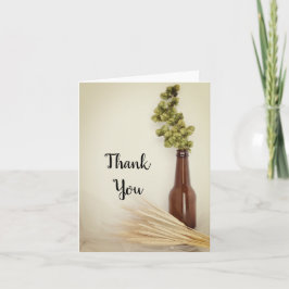 Hochzeit von getrockneten Hopfen und Brauereien Vi Dankeskarte