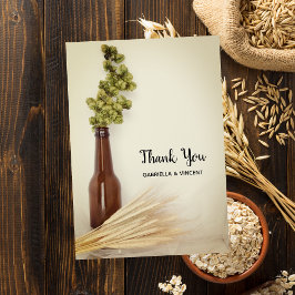 Hochzeit von getrockneten Hopfen und Brauereien Vi Dankeskarte