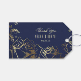 Hochzeit von Gipskraut und Gold Rose Geschenkanhänger