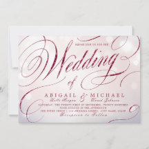 Hochzeit von Glam burgundy Kalligraphie